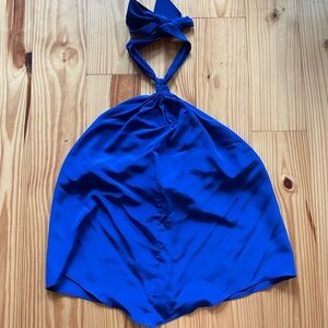 Alice & Trixie Royal Blue Satin Halter Top